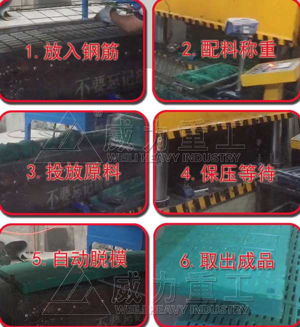 復(fù)合漏糞板壓制過(guò)程